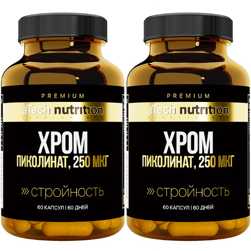 Набор Atech nutrition пиколинат хрома №60 капс/premium со скидкой 20% на вторую упаковку
