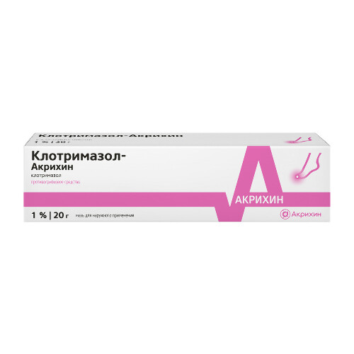 Клотримазол-акрихин 1% мазь для наружного применения 20 гр