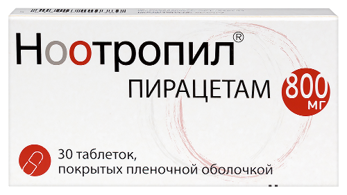 Ноотропил 800 мг 30 шт. блистер таблетки, покрытые пленочной оболочкой