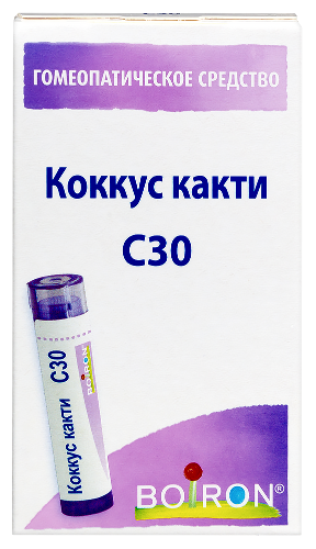 Купить Коккус какти с30 гомеопатический монокомпонентный препарат растительного происхождения 4 гр гранулы гомеопатические цена