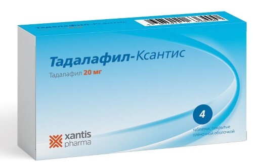Купить Тадалафил-ксантис 20 мг 4 шт. таблетки, покрытые пленочной оболочкой цена