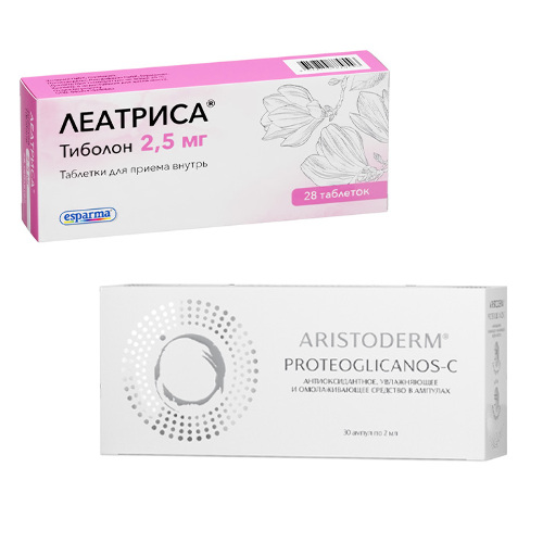 Набор ЛЕАТРИСА 0,0025 N28 ТАБЛ + Aristoderm® Proteoglicanos-C 2мл №30