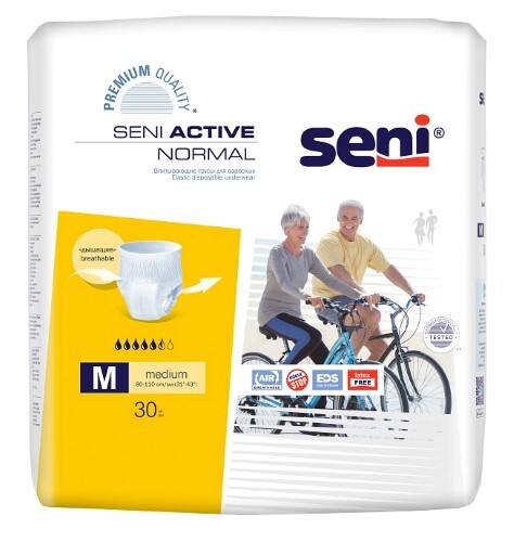 Купить Seni active normal трусы впитывающие размер medium обхват талии 80-110 30 шт. цена