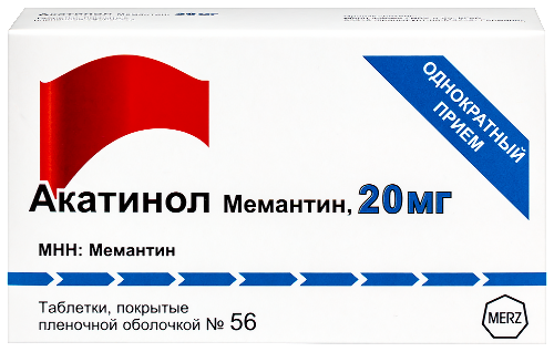 Купить Акатинол мемантин 20 мг 56 шт. таблетки, покрытые пленочной оболочкой цена