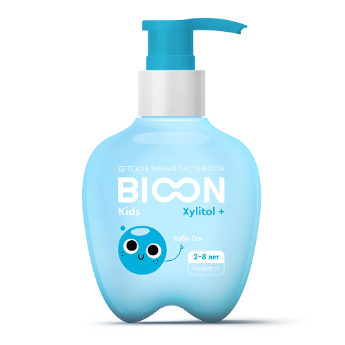 Lovular зубная паста детская bio on с ксилитом вкус-сладкая жвачка 200 гр