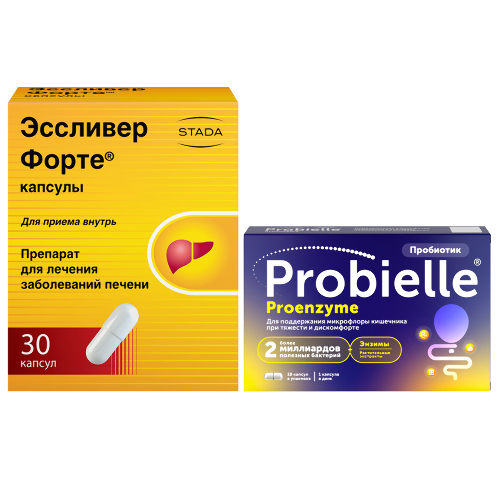 Набор Пробиэль Проэнзим + Эссливер Форте 30 шт. по специальной цене