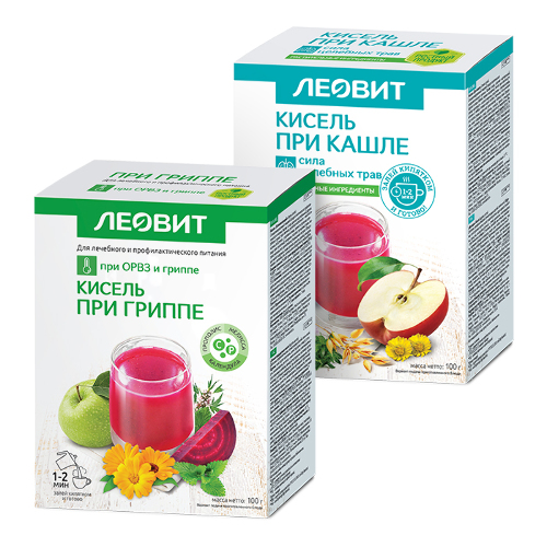 Набор КИСЕЛЬ ДИЕТИЧЕСКИЙ ПРИ КАШЛЕ N5 ПАК + КИСЕЛЬ ПРИ ГРИППЕ 20,0 N5 ПАК
