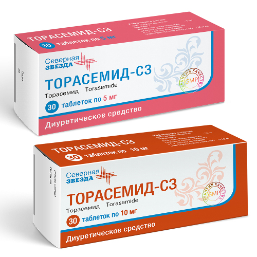 Набор Торасемид-СЗ таб. 5 мг № 30 + Торасемид-СЗ таб. 10 № 30 -  по специальной цене