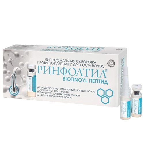 Biotinoyl пептид сыворотка липосомальная против выпадения и для роста волос n30 флакон+дозатор 30 шт.