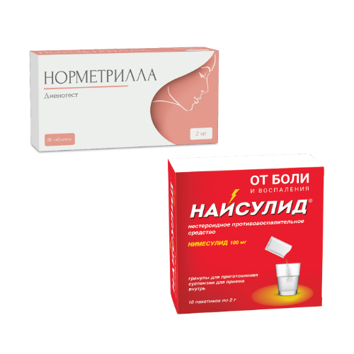 Набор Норметрилла таблетки 2 мг №28 + Найсулид 100 мг 10 шт. пакет гранулы