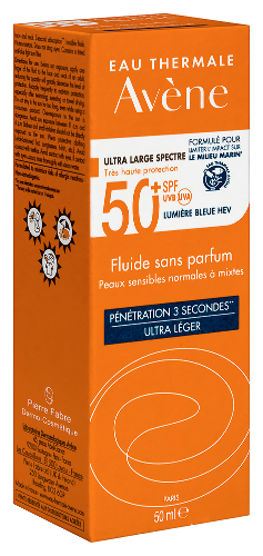 Avene флюид солнцезащитный spf 50+ без отдушек 50 мл