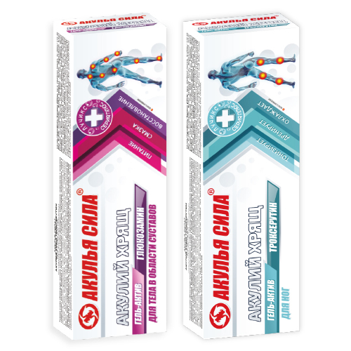 Набор Аптечка Акулья сила: Глюкозамин гель восстанавливающий для суставов + Троксерутин гель при варикозе и отеках