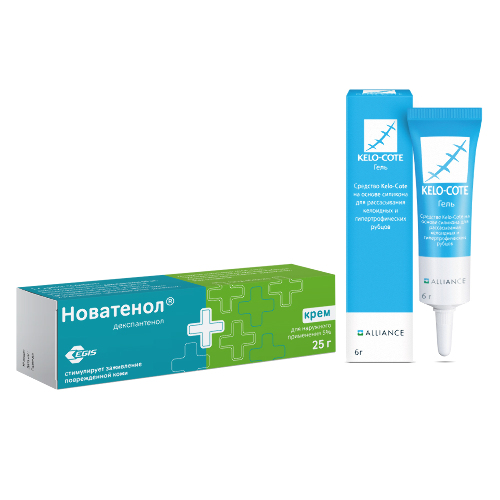 Набор НОВАТЕНОЛ 5% 25,0 КРЕМ Д/НАРУЖ ПРИМ + Кело-коут 6 гр гель по специальной цене