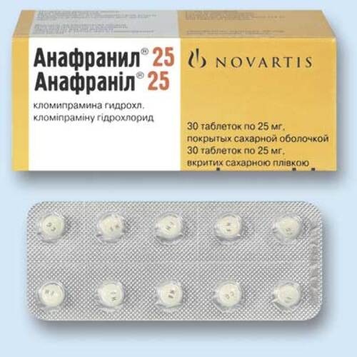 Купить Анафранил 25 мг 30 шт. таблетки, покрытые оболочкой цена