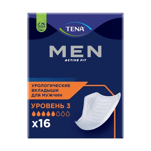 Купить Tena прокладки впитывающие для мужчин men active fit level 3 16 шт. цена