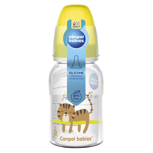 CANPOL BABIES БУТЫЛОЧКА AFRICA 120МЛ 0+/ЖЕЛТЫЙ