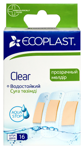 ECOPLAST НАБОР ПЛАСТЫРЕЙ МЕД ПОЛИМЕР CLEAR N16