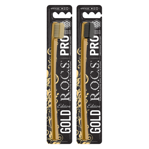 Rocs зубная щетка pro gold edition мягкая