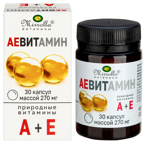 АЕ ВИТАМИН МИРРОЛЛА С ПРИРОДНЫМИ ВИТАМИНАМИ