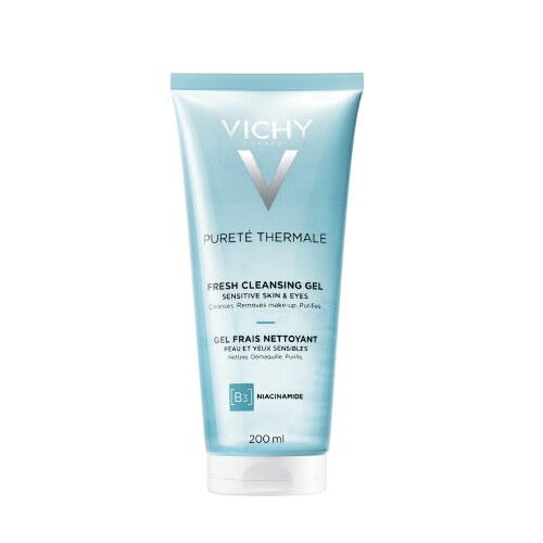 Купить Vichy purete thermale очищающий освежающий гель для чувствительной кожи лица и вокруг глаз 200 мл цена