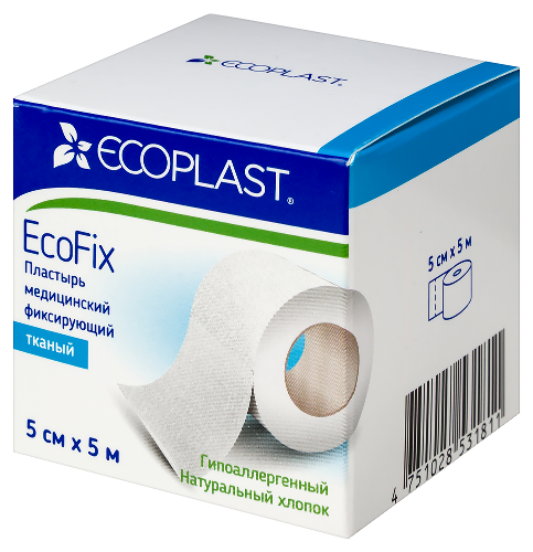 ECOPLAST ПЛАСТЫРЬ ECOFIX МЕДИЦИНСКИЙ ФИКСИРУЮЩИЙ ТКАНЫЙ