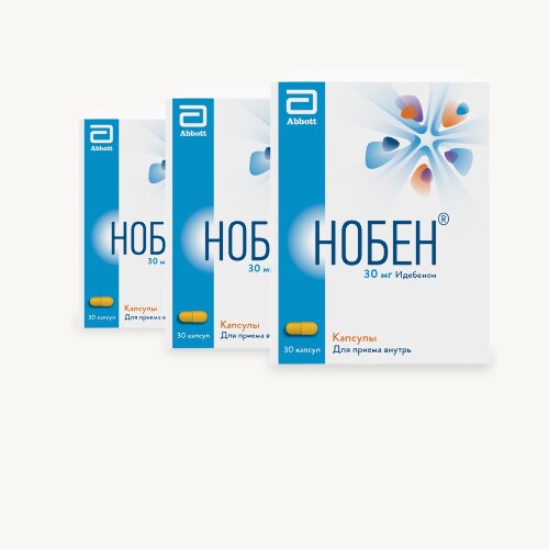 нобен капсулы 30мг 30шт. нобен 30. нобен капсулы инструкция. нобен капсулы. идебенон капсулы 30 мг.