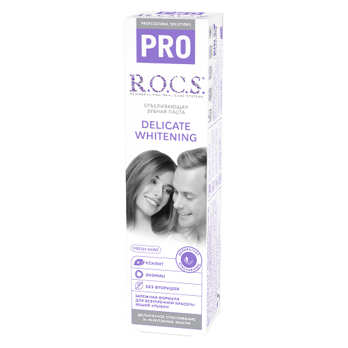 Rocs зубная паста pro fresh mint деликатное отбеливание 135 гр