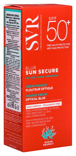 Svr sun secure безопасное солнце крем-мусс с эффектом фотошопа без отдушки spf50+ 50 мл