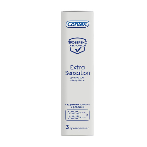 ПРЕЗЕРВАТИВ EXTRA SENSATION С КРУПНЫМИ ТОЧКАМИ И РЕБРАМИ