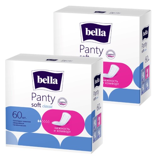 Набор Bella прокладки ежед panty soft classic №60 из 2 уп со скидкой