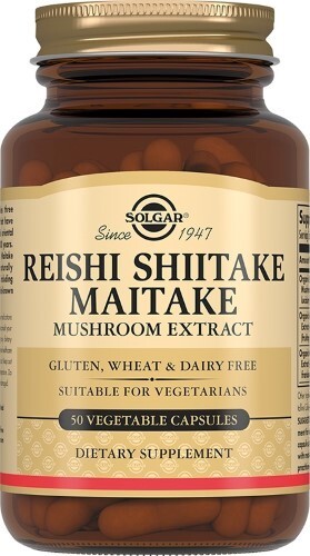 Купить Солгар экстракт грибов рейши/шиитаке/мейтаке 50 шт. капсулы массой 505 мг цена