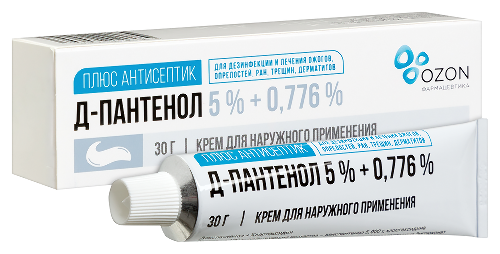 Д-пантенол плюс антисептик 5%+0,776% крем для наружного применения 30 гр