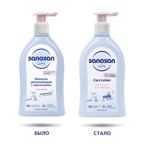 Sanosan baby молочко увлажняющее с пантенолом 500 мл