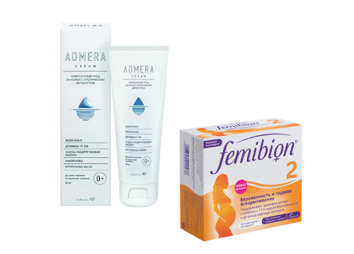 Набор  Фемибион 2 №28 табл + Адмера крем для ухода лица и тела 50 мл со скидкой