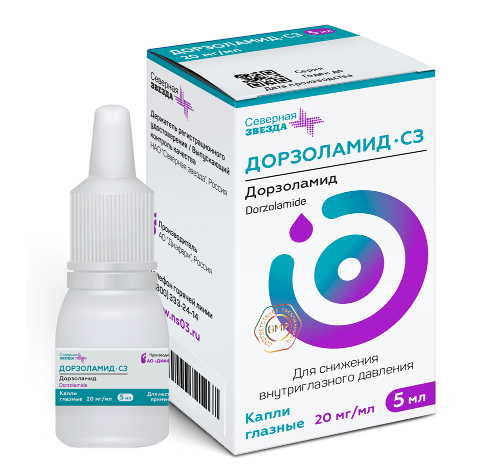 Дорзоламид-сз 20 мг/мл флакон-капельница капли глазные 5 мл