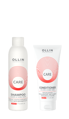 Набор Ollin care шампунь сохраняющий цвет и блеск окрашенных волос 250мл + кондиционер 200мл