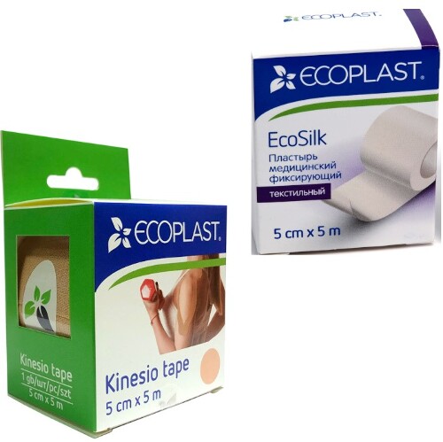 Купить Ecoplast кинезио тейп 5 смх5 м черный цена