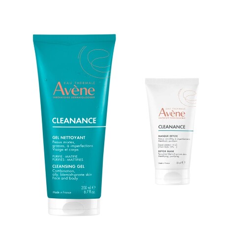Набор AVENE КЛИНАНС ГЕЛЬ ОЧИЩАЮЩИЙ МАТИРУЮЩИЙ 200МЛ + AVENE CLEANANCE МАСКА-ДЕТОКС ДЛЯ ГЛУБОКОГО ОЧИЩЕНИЯ КОЖИ 50МЛ