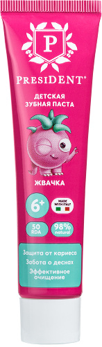 PRESIDENT ЗУБНАЯ ПАСТА ДЕТСКАЯ ЖВАЧКА 6+ 50,0