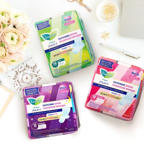 Laurier super slim guard прокладки женские гигиенические дневные ультратонкие с крылышками 25 см 19 шт.