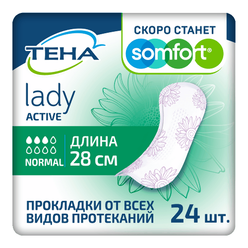Купить Тена прокладки женские впитывающие lady active normal 24 шт. цена