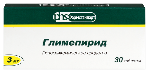 Глимепирид 3 мг 30 шт. таблетки