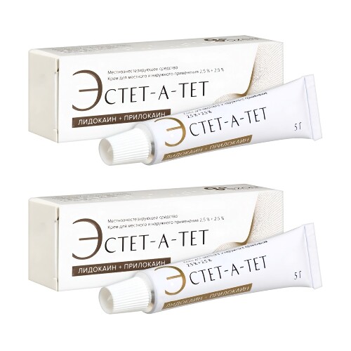 Набор со скидкой за 2 упаковки Эстет-а-тет 2,5%+2,5% крем для местного и наружного применения 5 гр