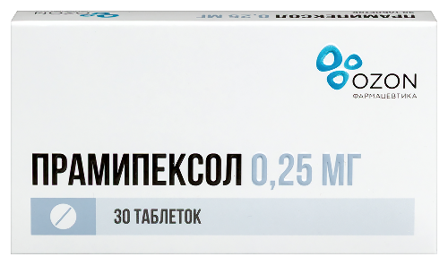 Прамипексол 0,25 мг 30 шт. таблетки блистер