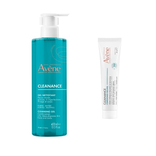 Набор AVENE КЛИНАНС ГЕЛЬ ОЧИЩАЮЩИЙ 400МЛ + AVENE CLEANANCE COMEDOMED PEELING КРЕМ Д/УХОДА ЗА ПРОБЛЕМНОЙ КОЖЕЙ СКЛОННОЙ К АКНЕ 40