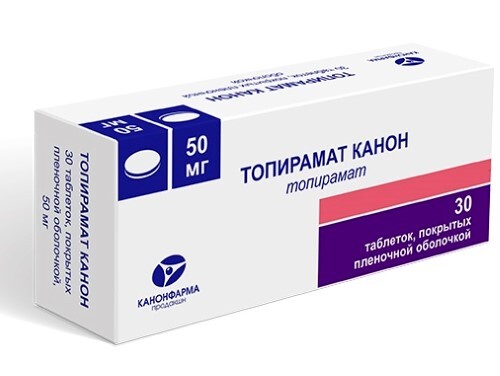 Топирамат канон 50 мг 30 шт. таблетки, покрытые пленочной оболочкой