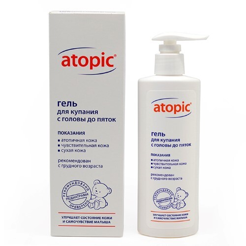 Купить ATOPIC ГЕЛЬ ДЛЯ КУПАНИЯ С ГОЛОВЫ ДО ПЯТОК 200МЛ ФЛАК цена