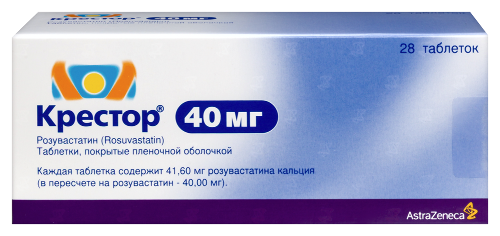 Крестор 40 мг 28 шт. таблетки, покрытые пленочной оболочкой