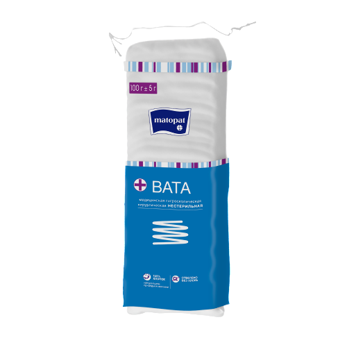 Matopat вата хирургическая нестерильная зиг-заг 100 гр