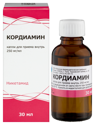 Кордиамин 0,25/мл капли для приема внутрь 30 мл